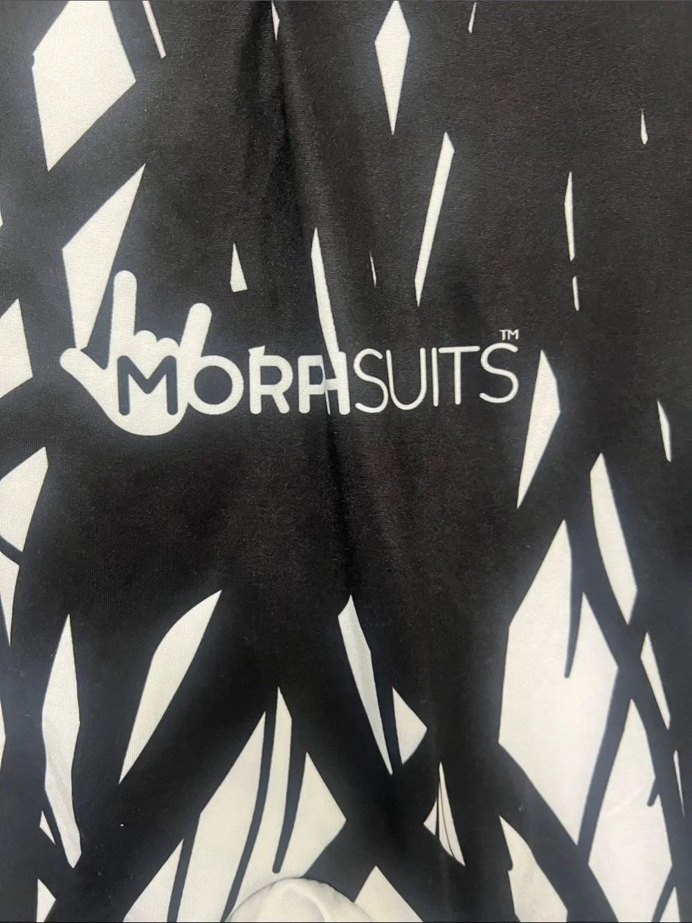 Boys morphsuits Zalgo costume size, large, white, and black Halloween size large